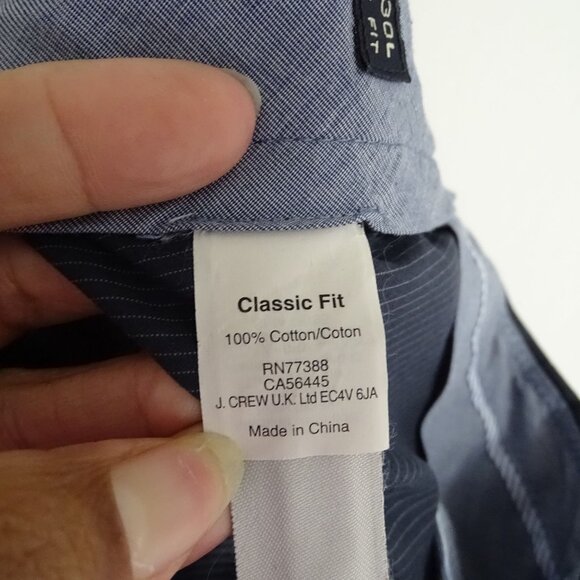 J Crew Classic Fit Blue Pinstripe Dress Pants Men Size 33 x 30 Cotton Work - Picture 7 of 13